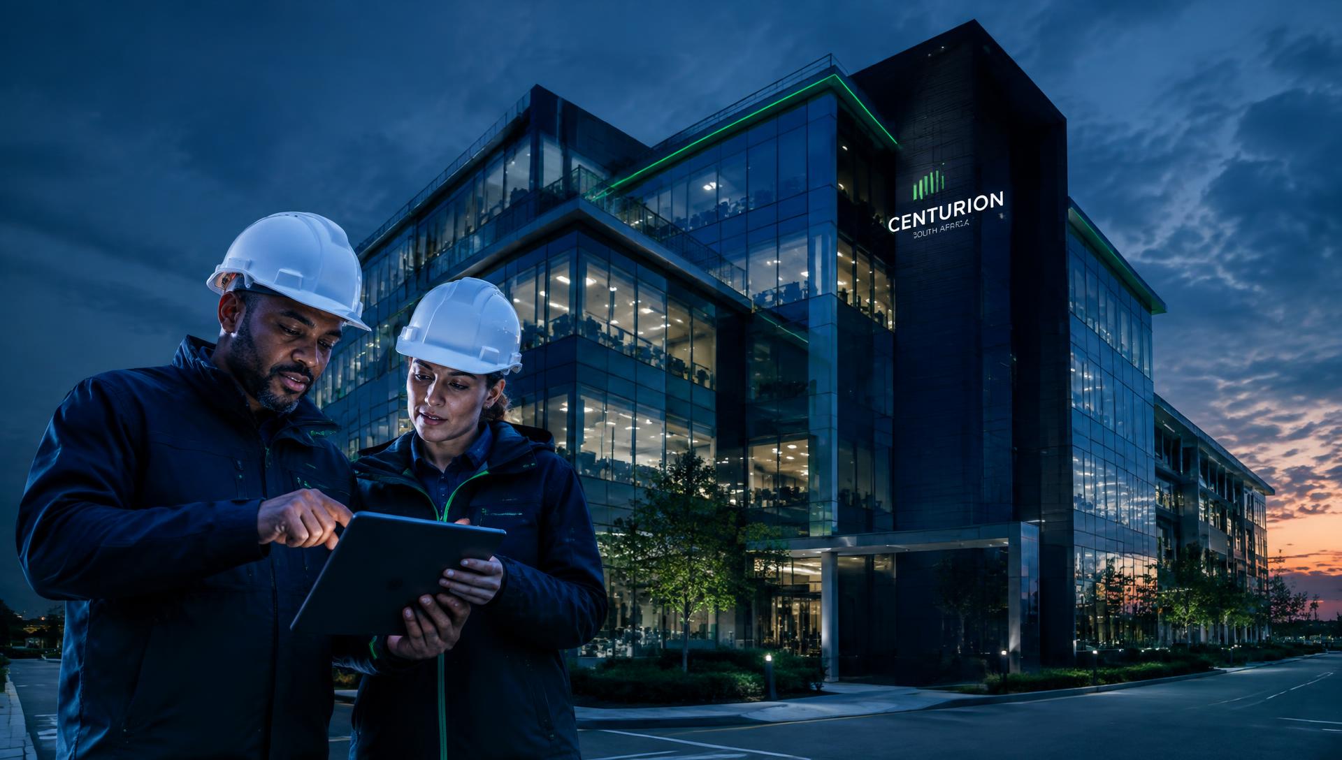 PrimeGrid engineers reviewing a commercial building